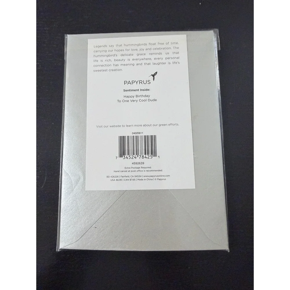 Papyrus Greeting Card Black Rebel Birthday Motorcycle Jacket 3D Zippers